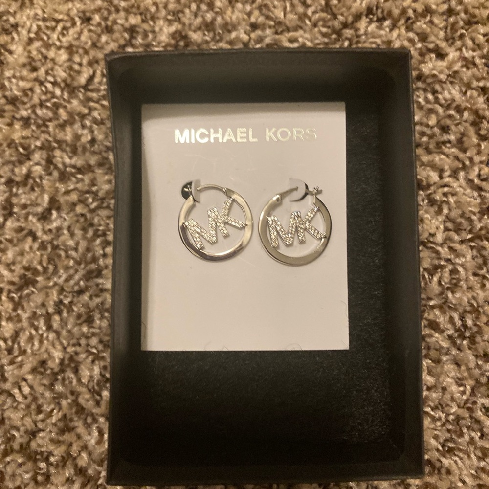 New with tags Michael Kors Branded Silver Gemstone Earings